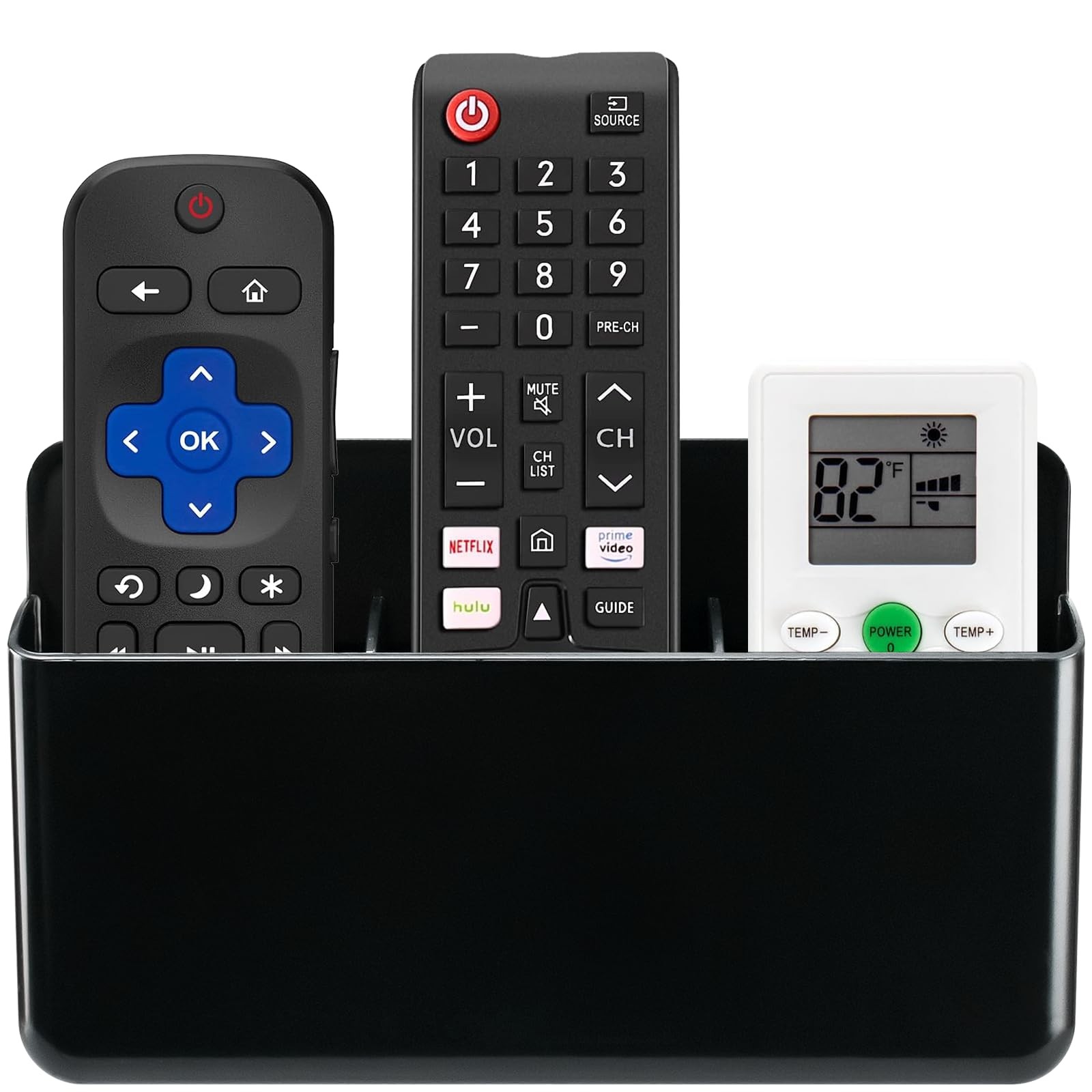 3Slot Adjustable Remote Control Holder Wall Mount Self Adhesive Phone ChargingXL