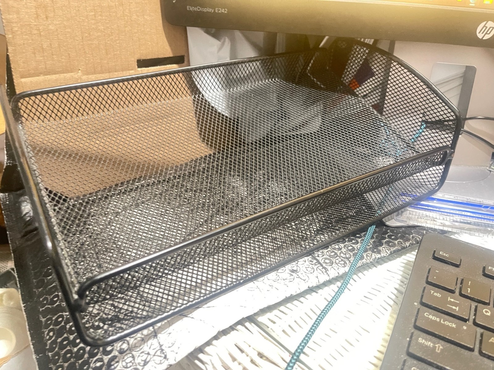 Black Office desk office Wire Mesh Desk Organizer tray 12″L x 6 1/2″”W x 4″H(M14
