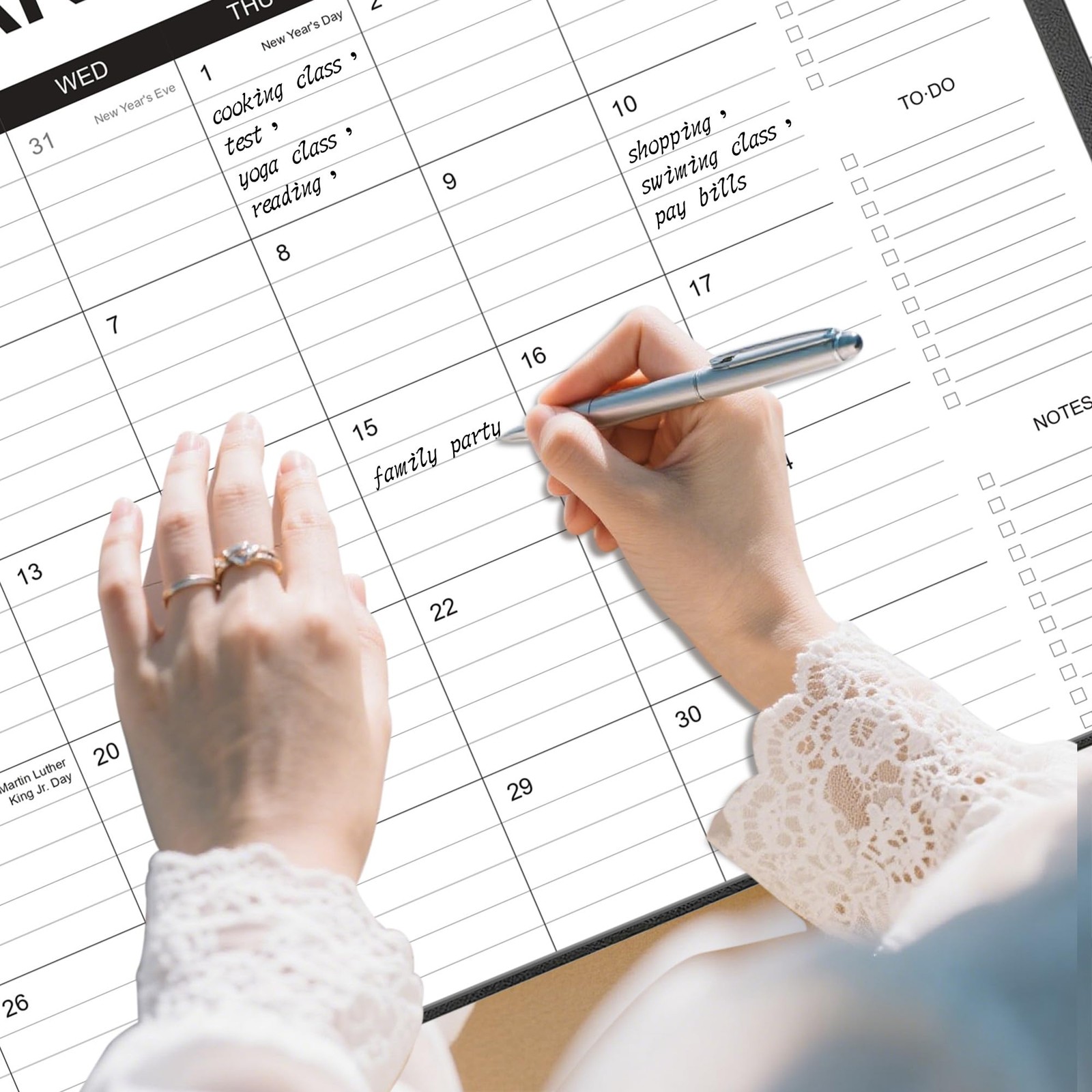 Desk Calendar 2026-2027 with Desk Mat – 22″ x 17″ Large Desk Pad Calendar Runs f