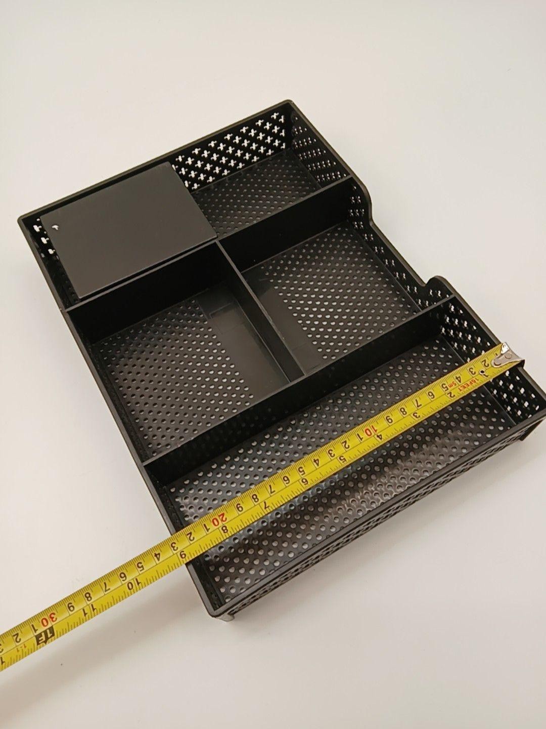 Black 4 Tier Desk Organizer Sliding Drawer Hanging Letter File Holder Metal