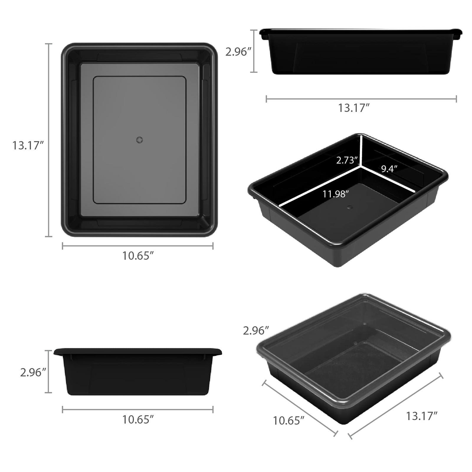 Storex Letter Size Flat Storage Tray – Organizer Bin for Classroom, Office an…
