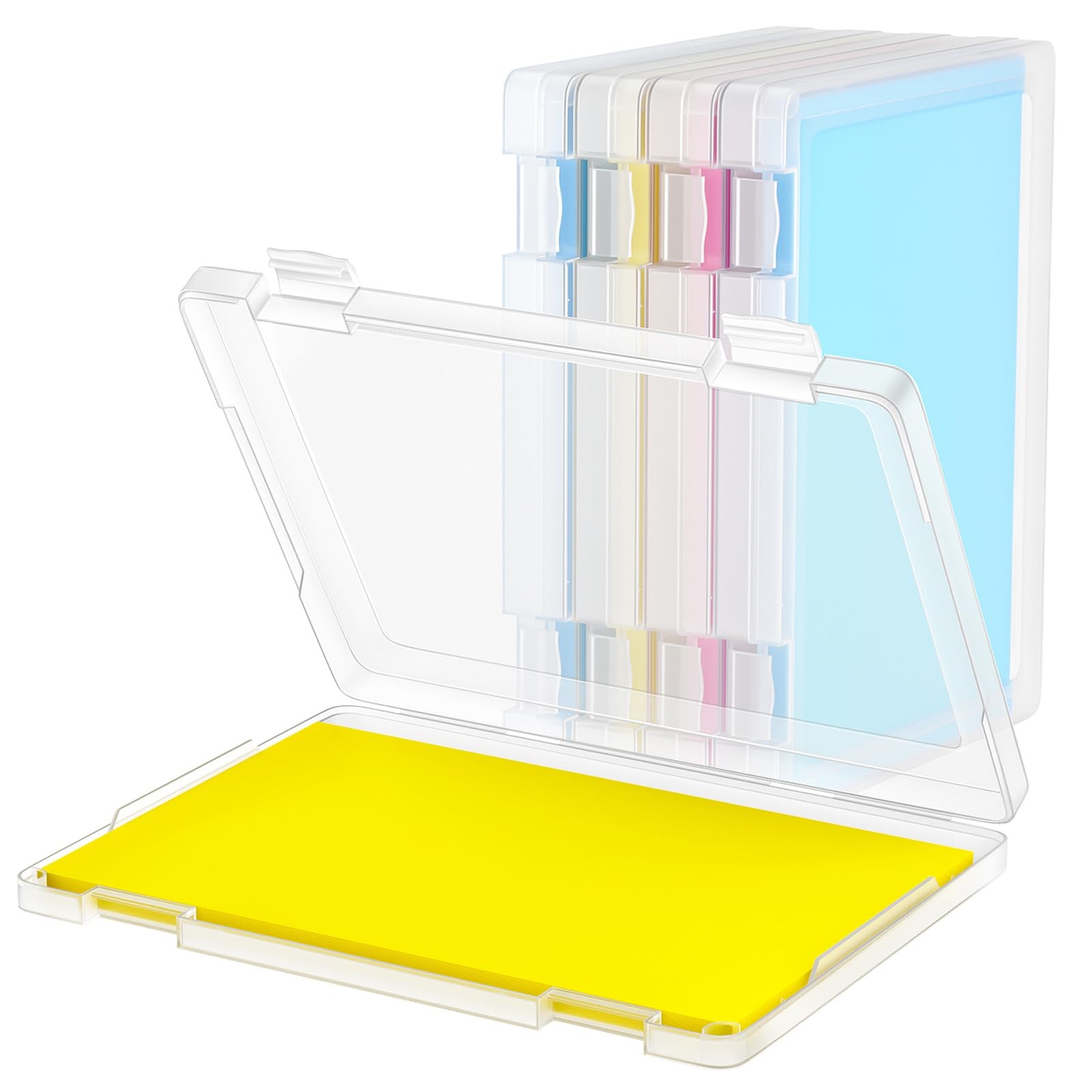 Bluedale 1 Pack A4 File Box Paper Organizers 12.6 x 9.4 x 0.98 inches, clear
