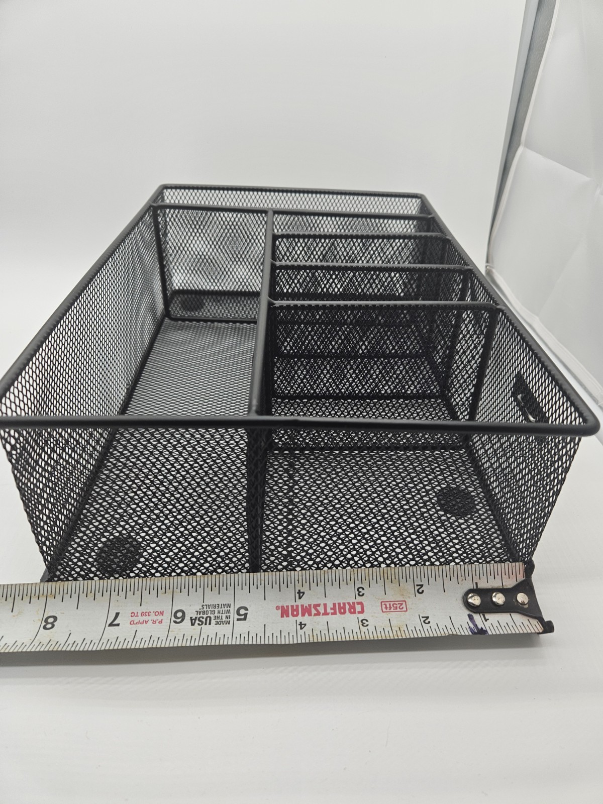 Paper Plate Organizer with Utensil Holder 6 Compartment Metal Paper Plate