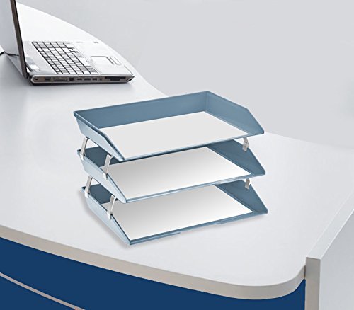 Acrimet Facility 3 Tiers Triple Letter Tray (Solid Blue Color)