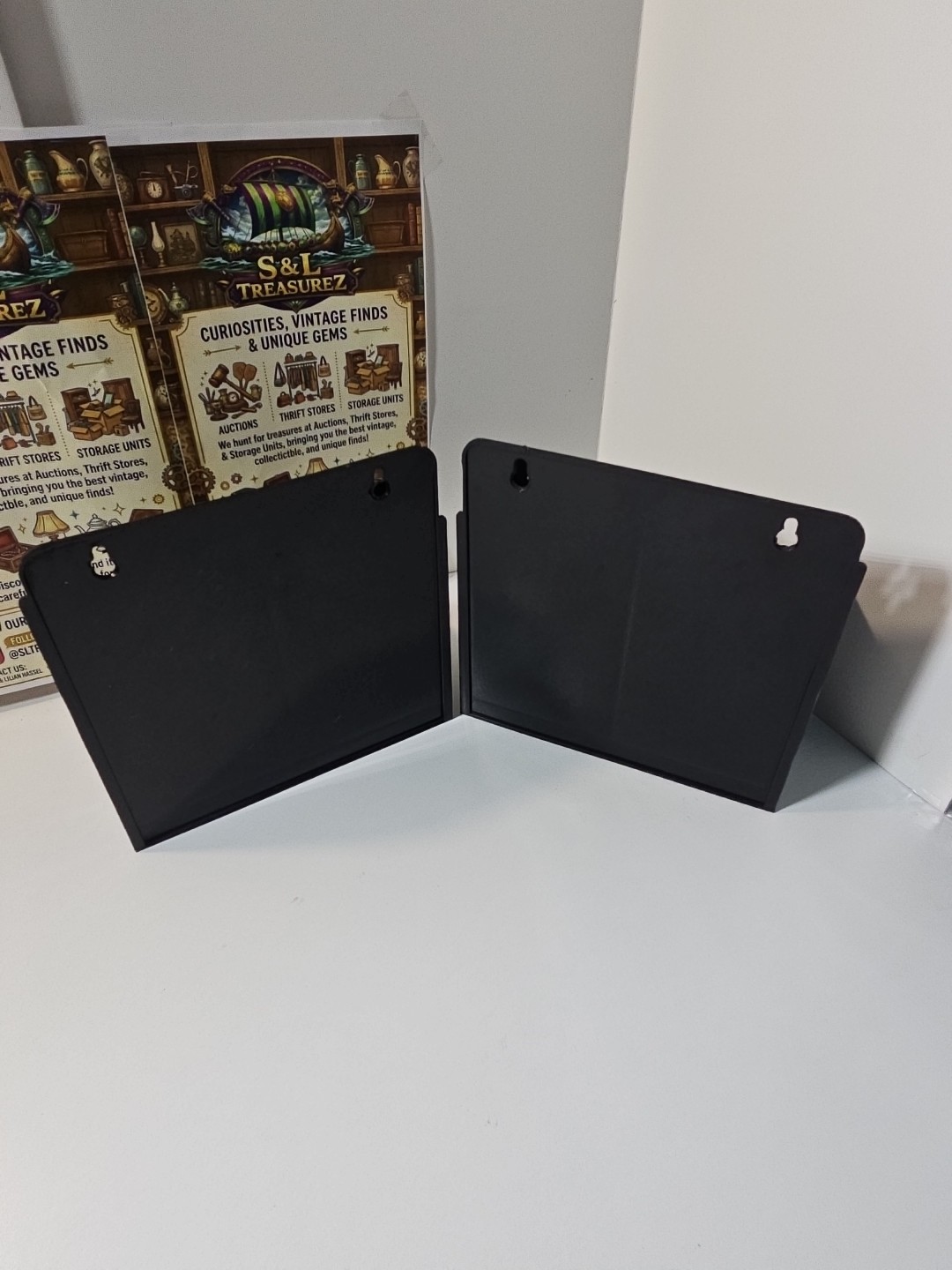 black acrylic multi-compartment organizer X 2