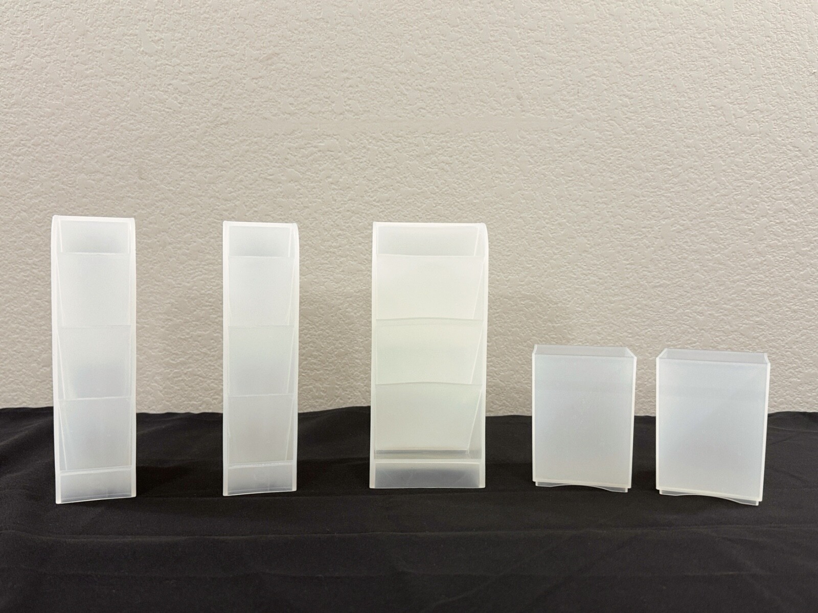 Frosted Pencil Holder Set 1 Large, 2 Small, 2 Cup – 5 Piece Set