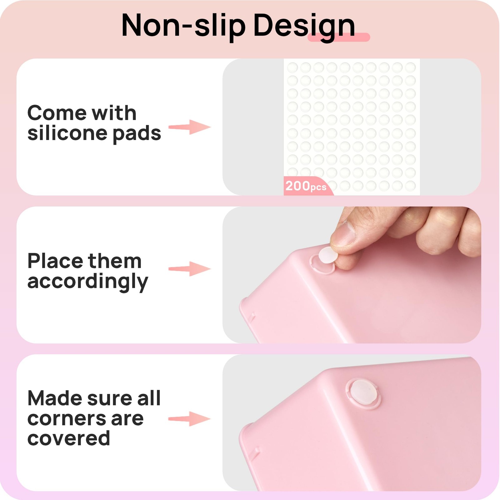 Vtopmart 44 PCS Plastic Drawer Organizers Set, 4-Size Versatile Bathroom Pink