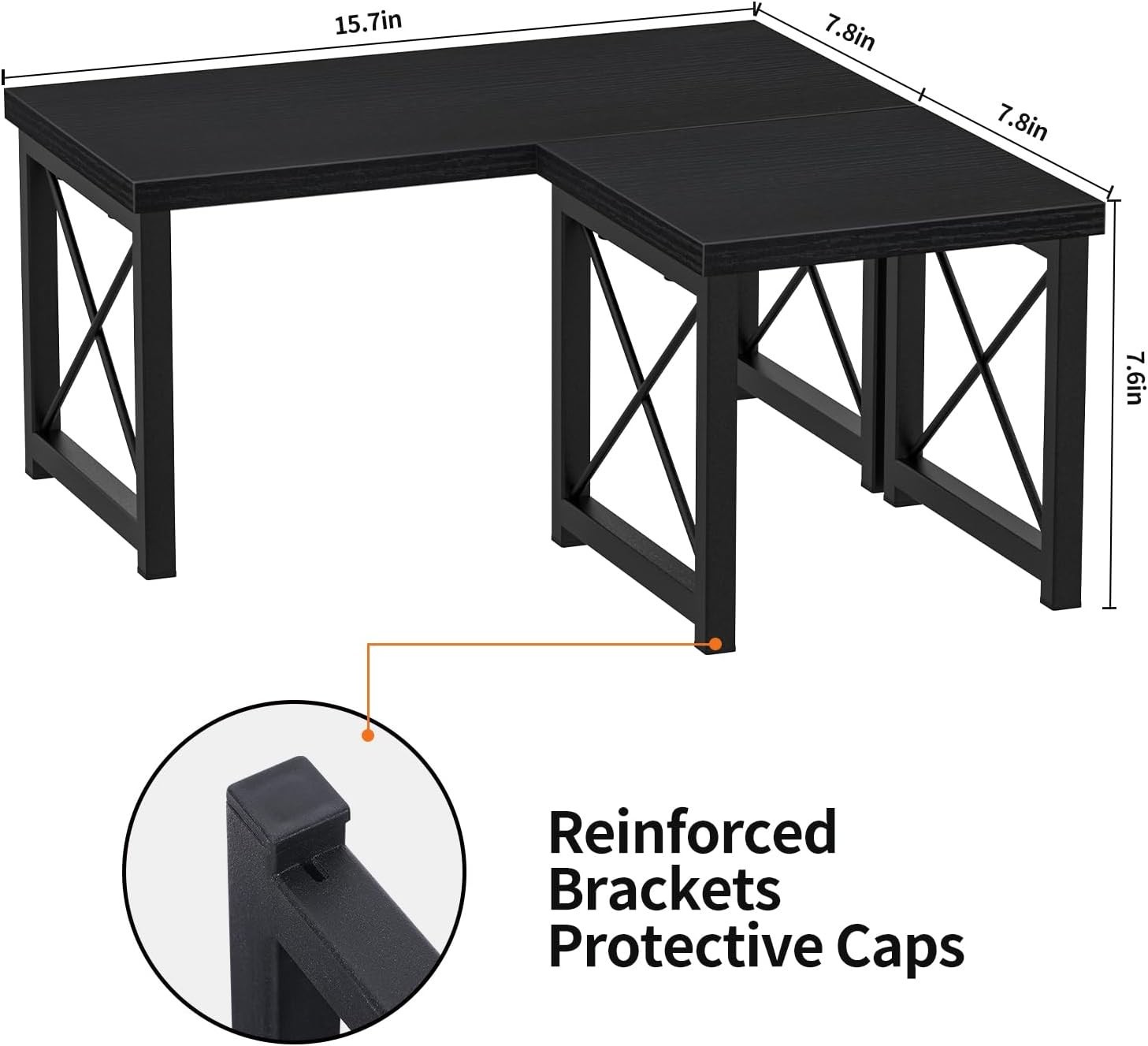 Freestanding Rustic Desk Shelf – Versatile 2 Tier Organizer for All Spaces