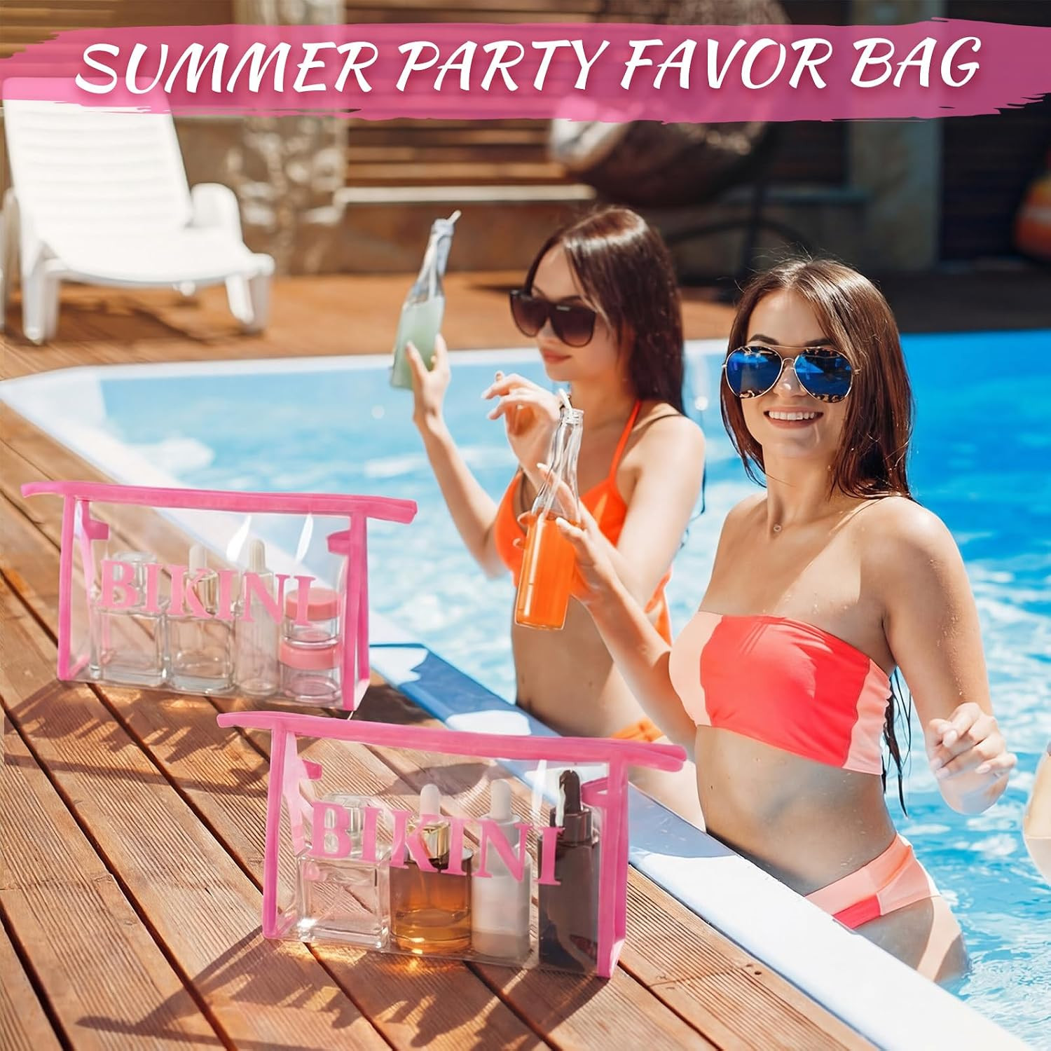 12 Pcs Bikini Organizing Bags Durable PVC Packaging Zipper Bags Swimsuit Bathing