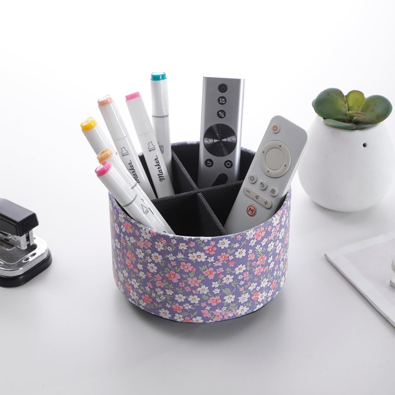 360 Degree Rotating Remote Holder for Table, Spinning Desk Organizer, Desk Ca…