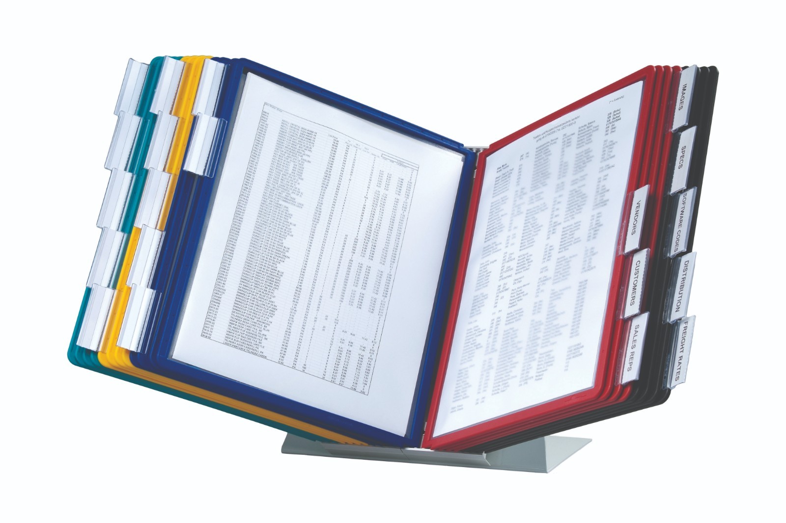 VARIO Desk Reference System 20 Panels Letter Size Assorted Colors Durable