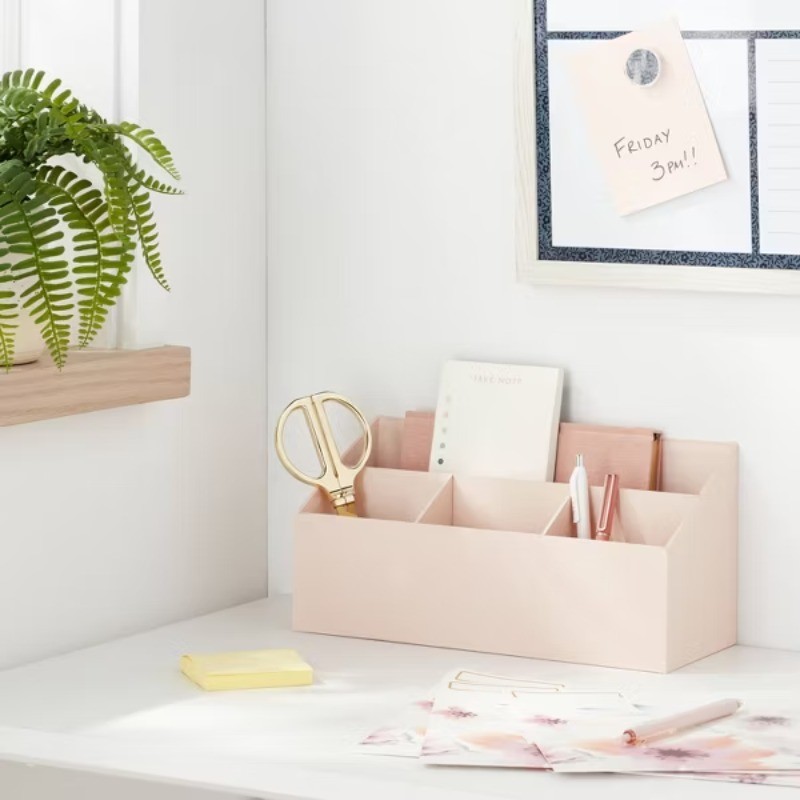 Canvas Desk Tool Holder/Organizer Blush