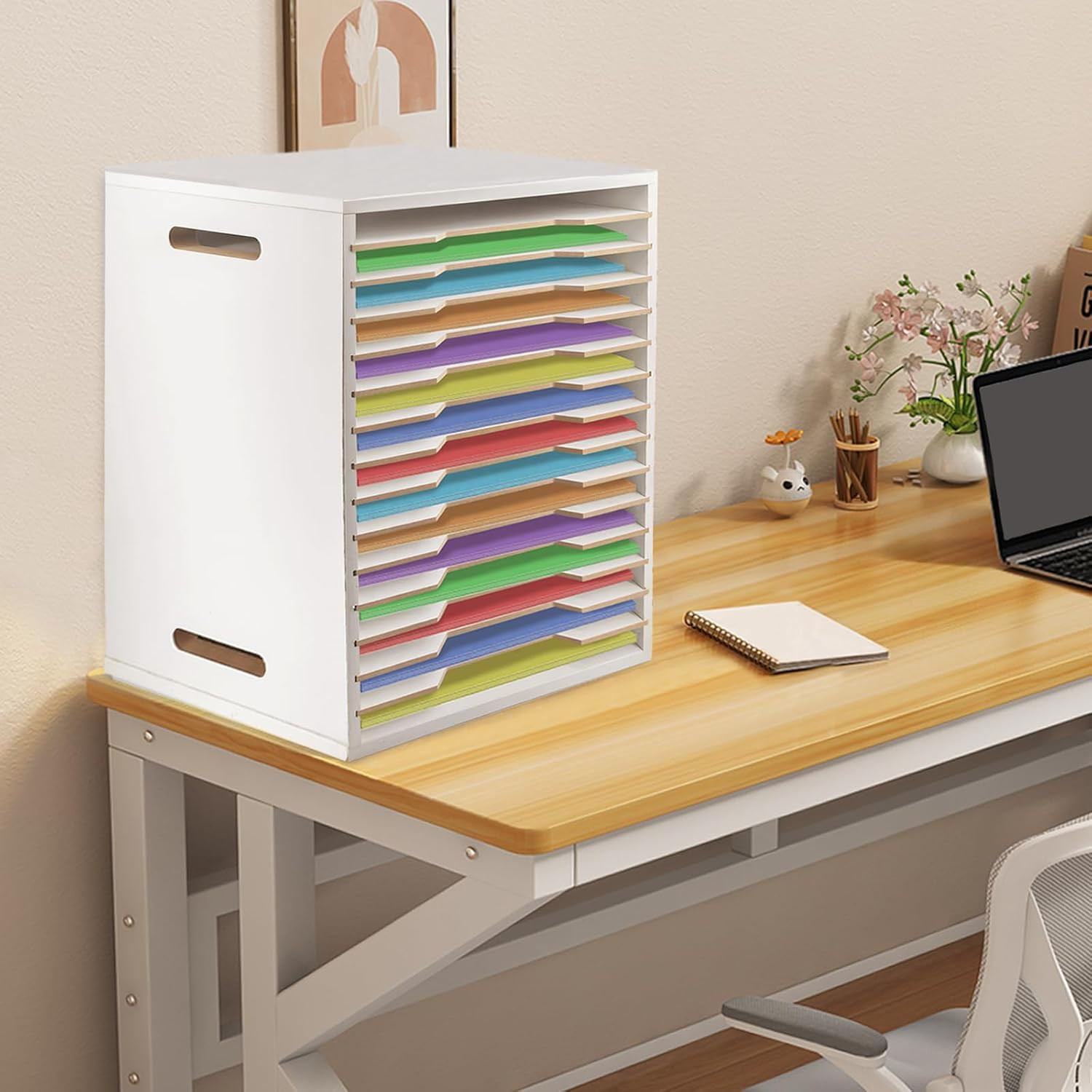 15-Tier Adjustable Paper Organizer for Home Office & Craft Storage Solution
