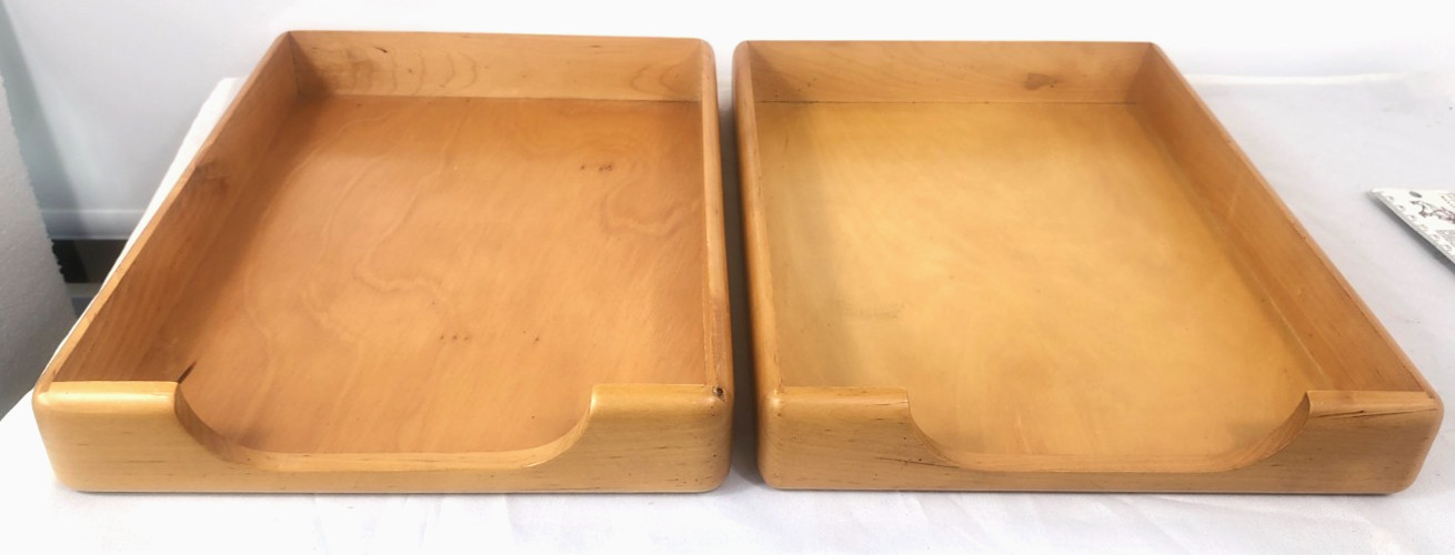vintage Eldon ? Woodline Solid Birch ? Maple ? Wood Desk Document Letter Tray