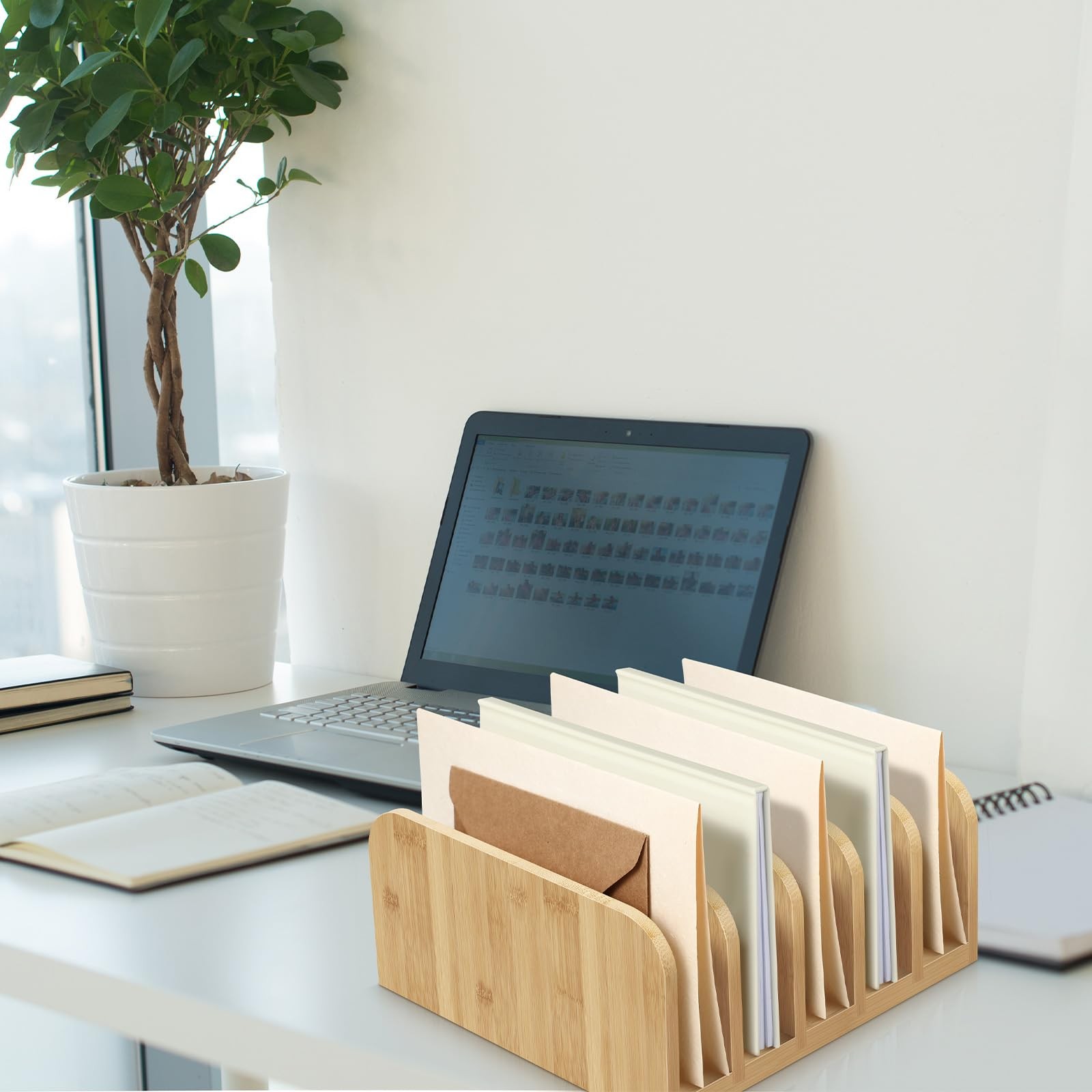 Desk Organizer File Holders Countertop Organizer Letter Sorter 5 Compartments…
