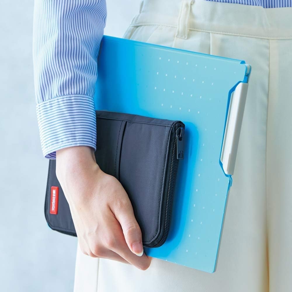 LIHITLAB LAB Slim Pen/Pencil Pouch, Wide, 0.7 × 5.5 × 8.5 Inches, Black (A765…