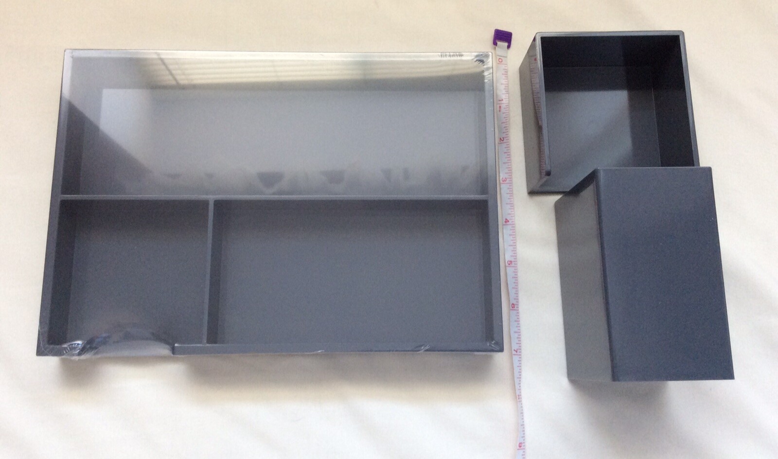 Desk Organizer Set With Antimicrobial Treatment, Gray ( 3 Piece )