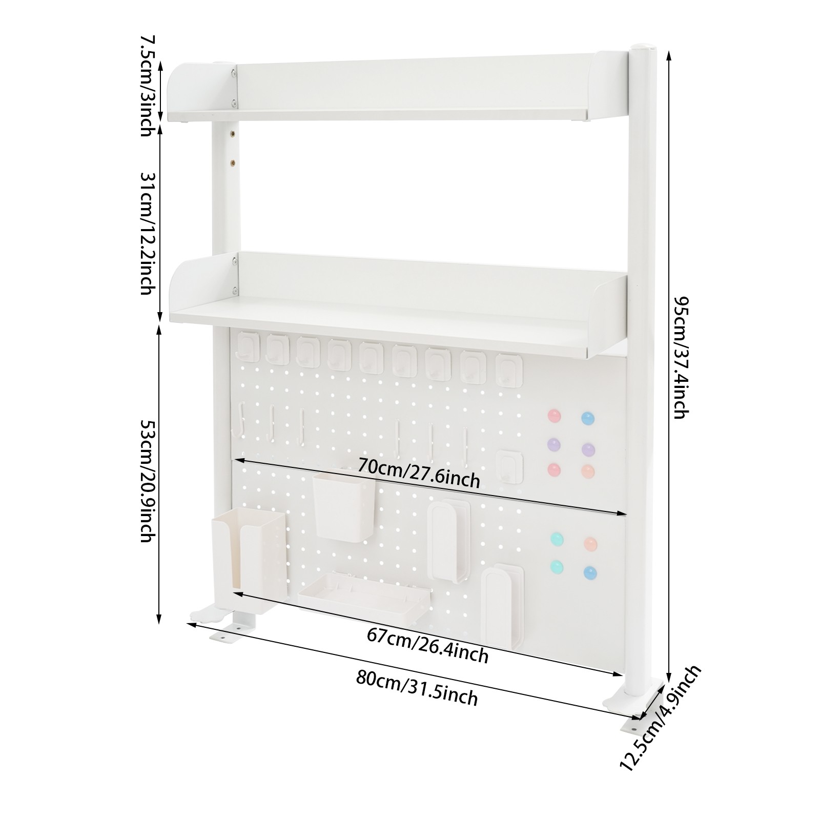 Clamp-on Desk Shelf with Pegboard, Clamp On Desk Bookshelf Desk Above Organizer