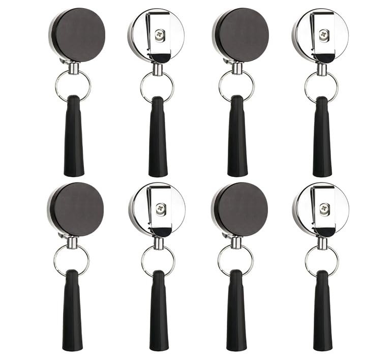 8 Pieces Heavy Duty Retractable Pull Pen Pencil Holder,Ideal Grip for Markers an