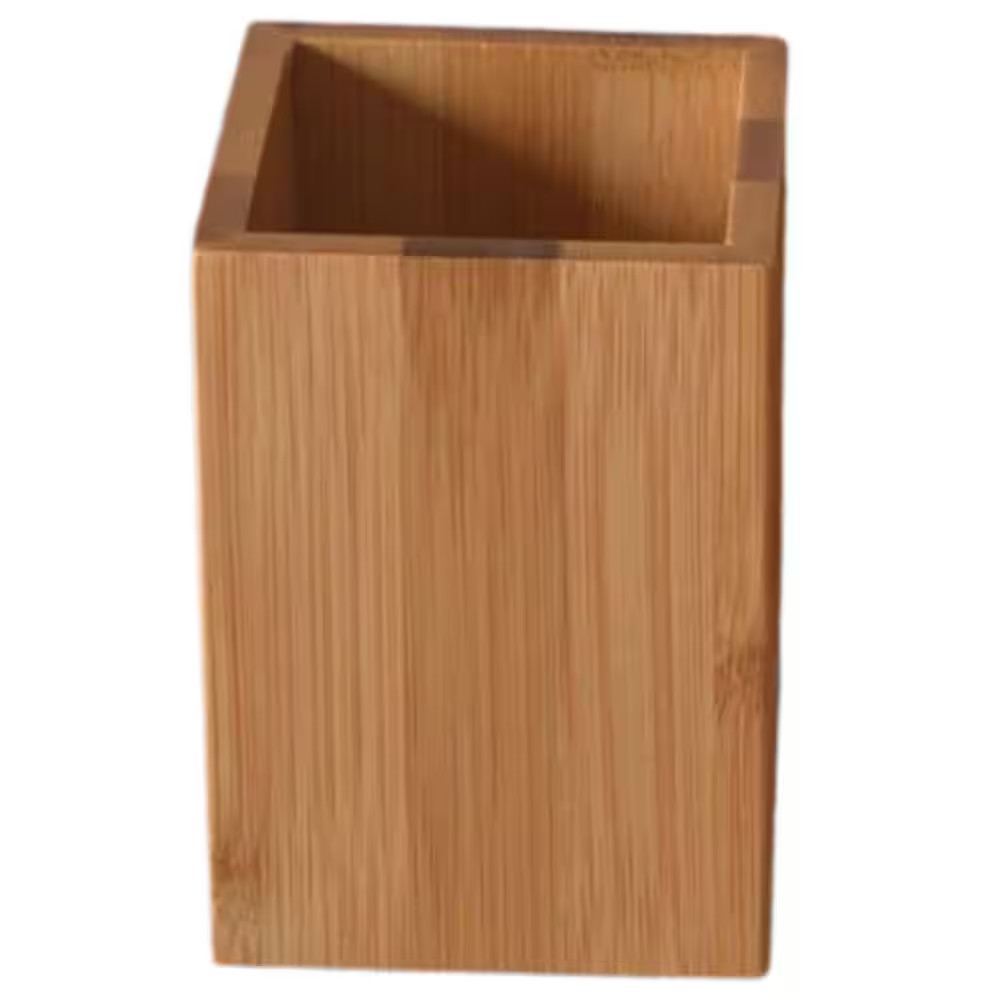 Bamboo Desk Organizer Multi-Purpose Pen Pencil Holder Cup Eco Friendly Natural B