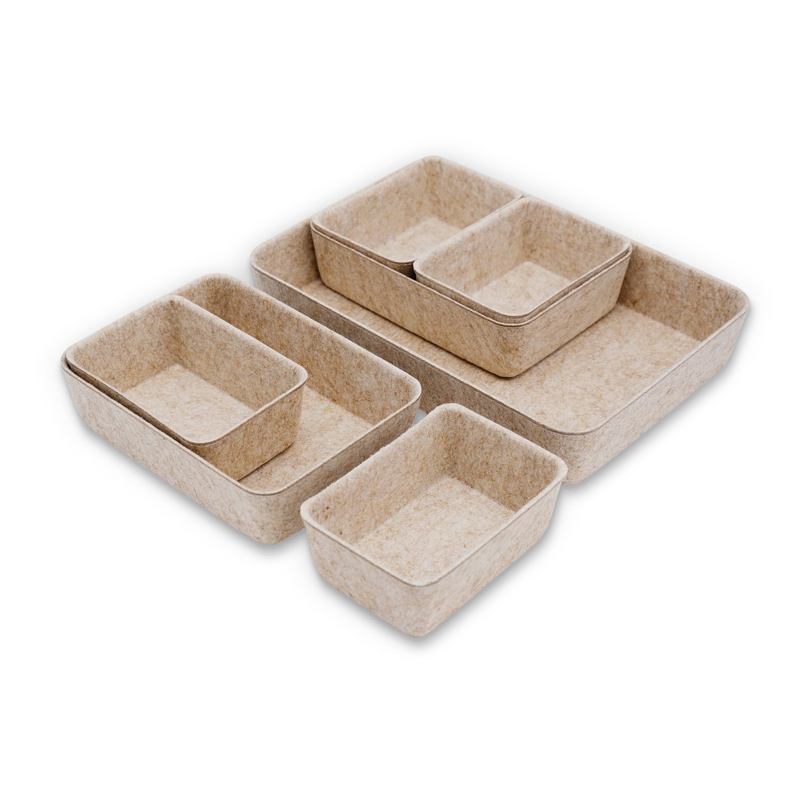 Office Drawer organizers felt storage bins Shallow Small Desk trays Draw divi…