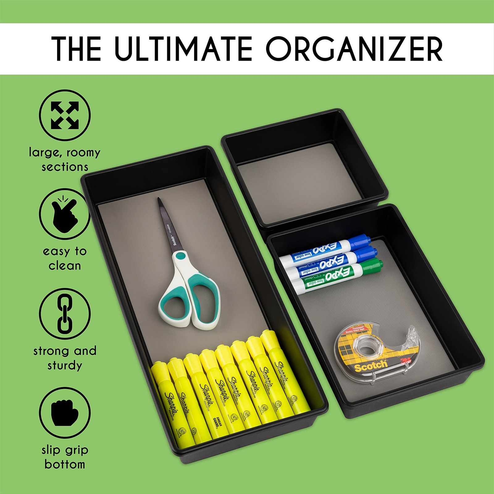 Drawer Organizers 3-Size | Office Kitchen Desk Junk Drawer Organizer | Organi…