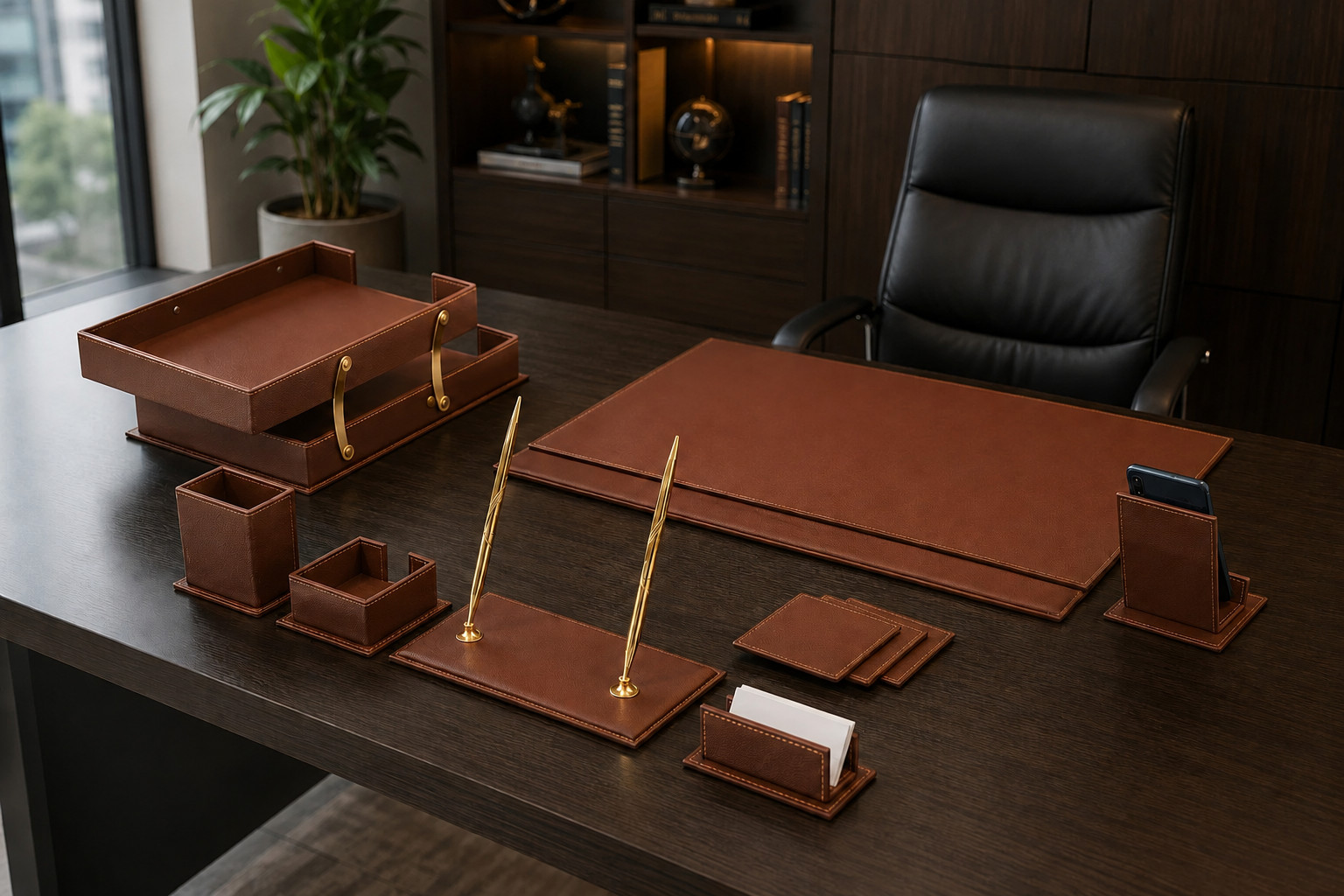 Classic Desk Organizer – 12 PCS Leather Desk Organizer Set – Desk Accessories