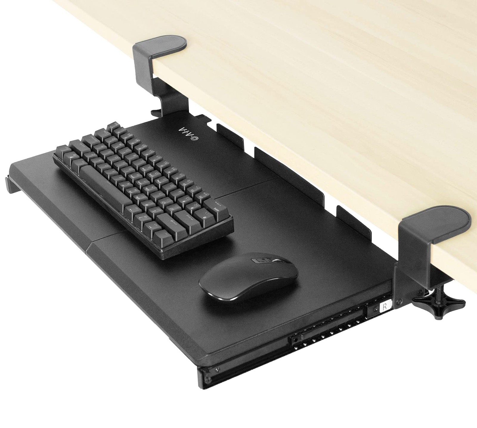 VIVO Small Keyboard Tray, Under Desk Pull Out with Extra 20 inch, Black