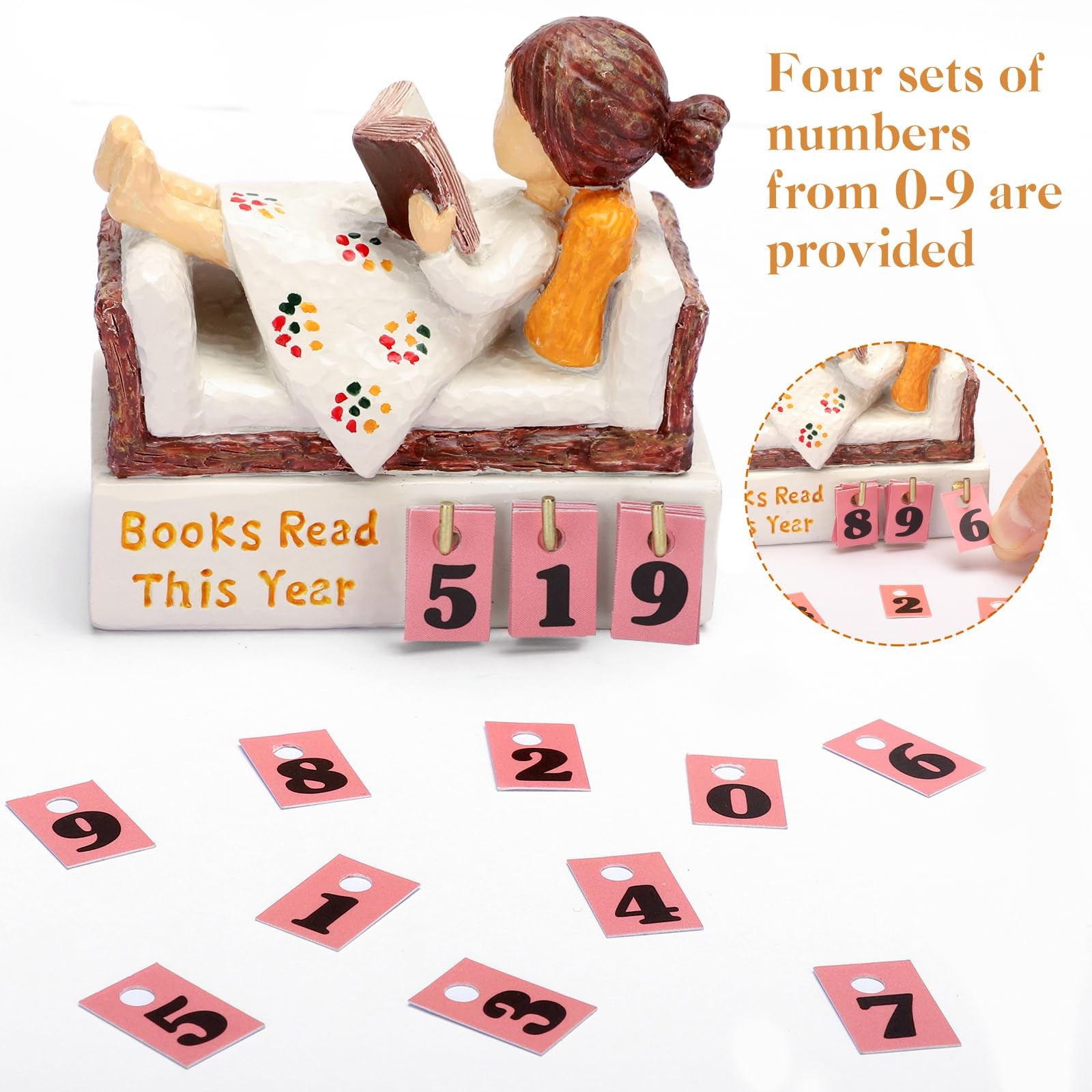Books Read This Year Counter Book Lover Tracker Home Library Shelf Decor