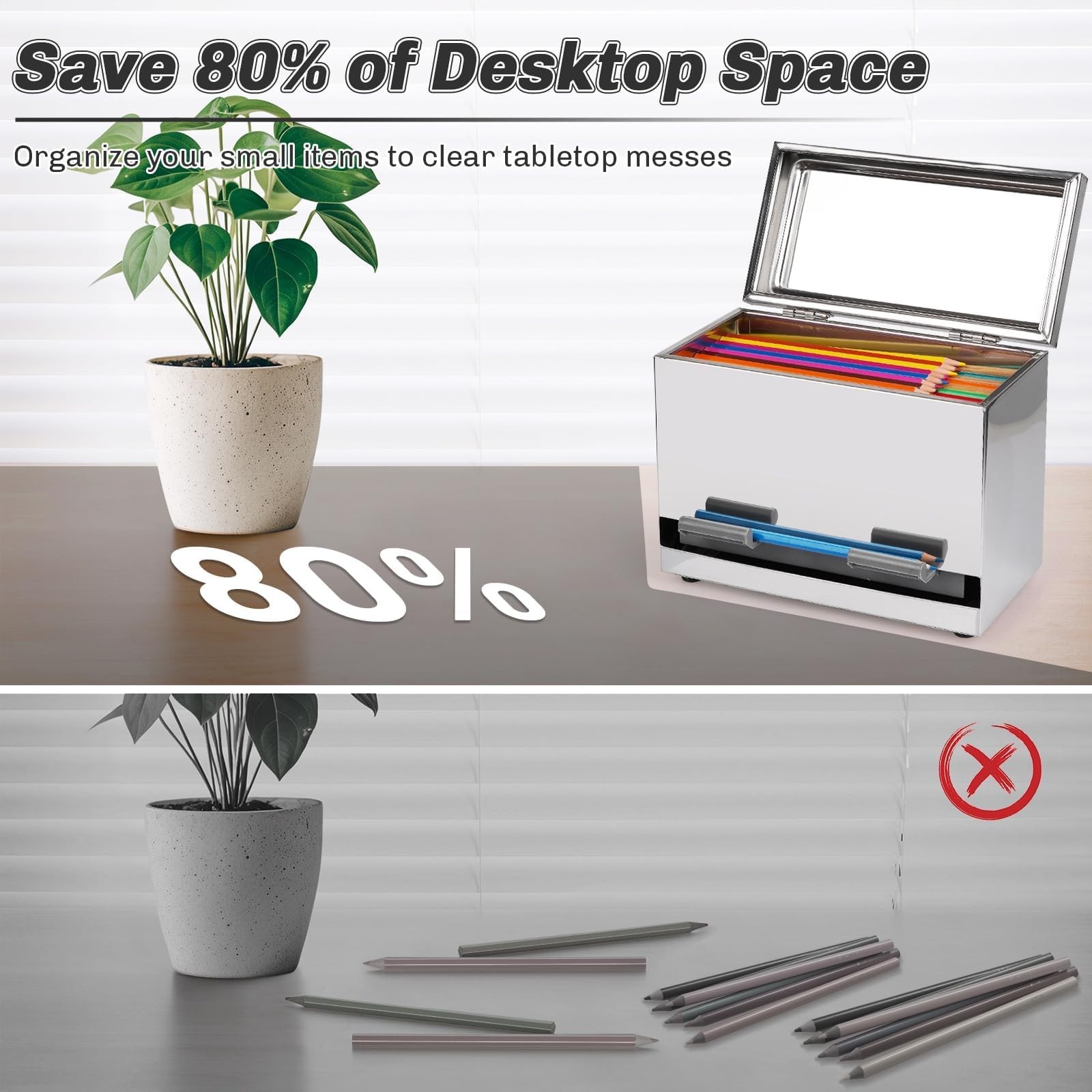 Stainless Steel Pencil Dispenser/Pen Holder for Classroom Home Restaurant for…