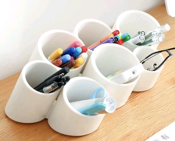 Pencil Holders Wall Mount Organizer Remote Control Holder Modern White Contempor