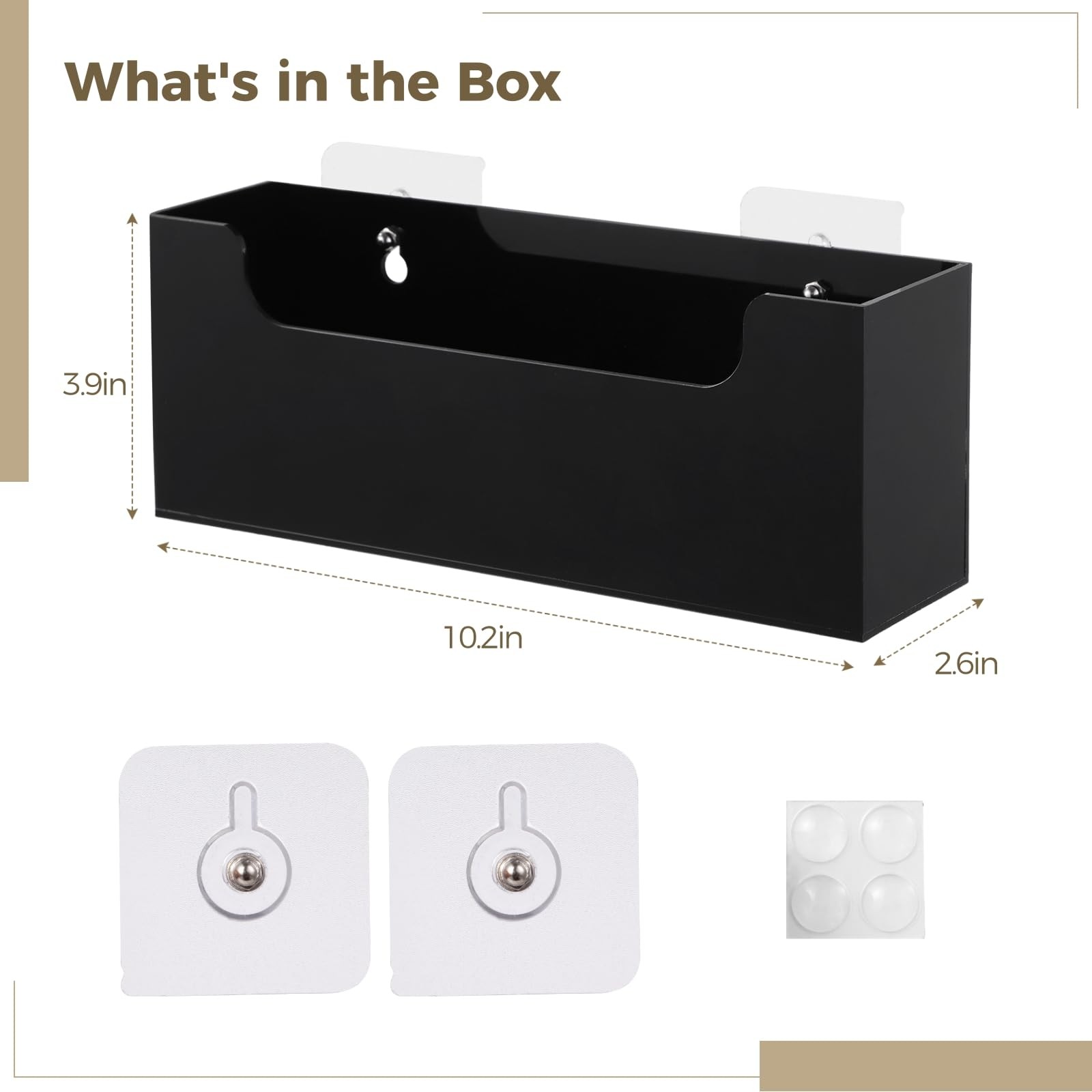 Clear Acrylic Mail Holder Box Desk Wall Mount Organizer Countertop Black