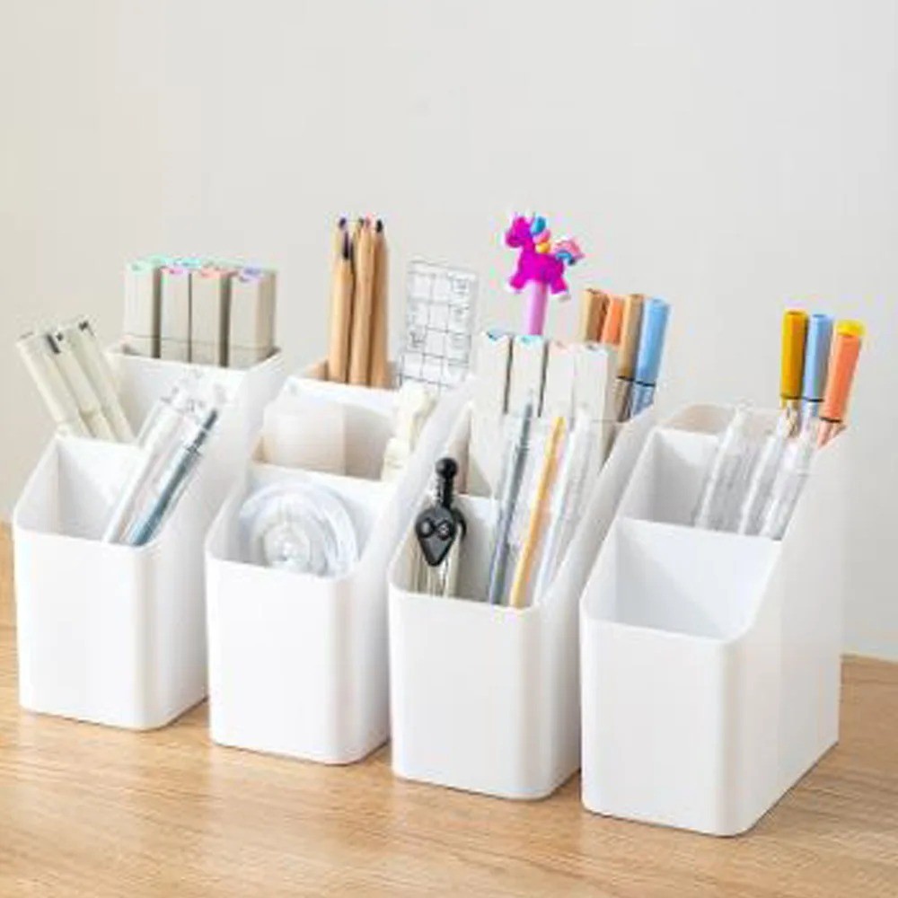 Multi Function Desktop Storage Box Pen Marker Brush Stationery Holder