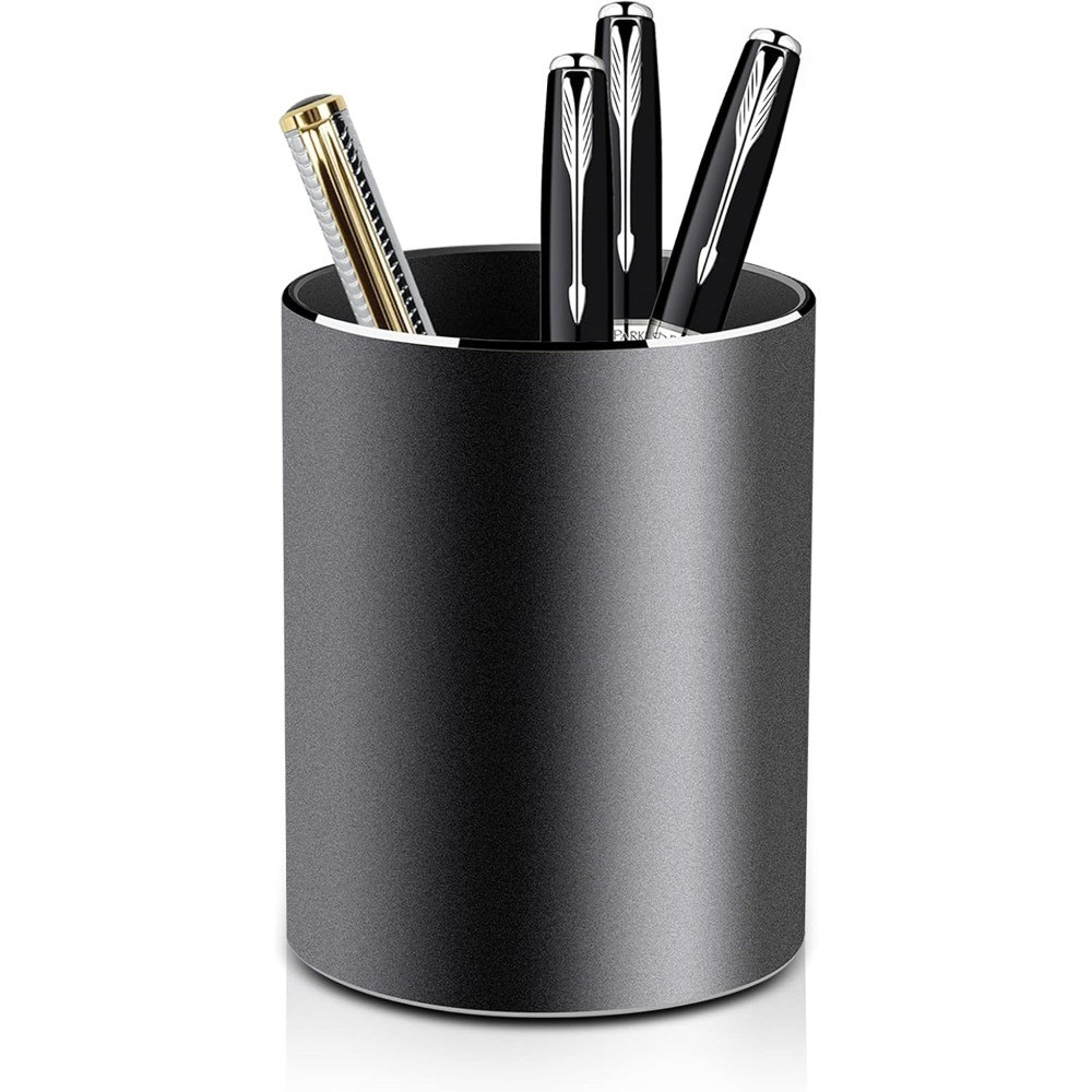 Metal Pen Holder Aluminum Pencil Holder for desk, Round Desktop Organizer and