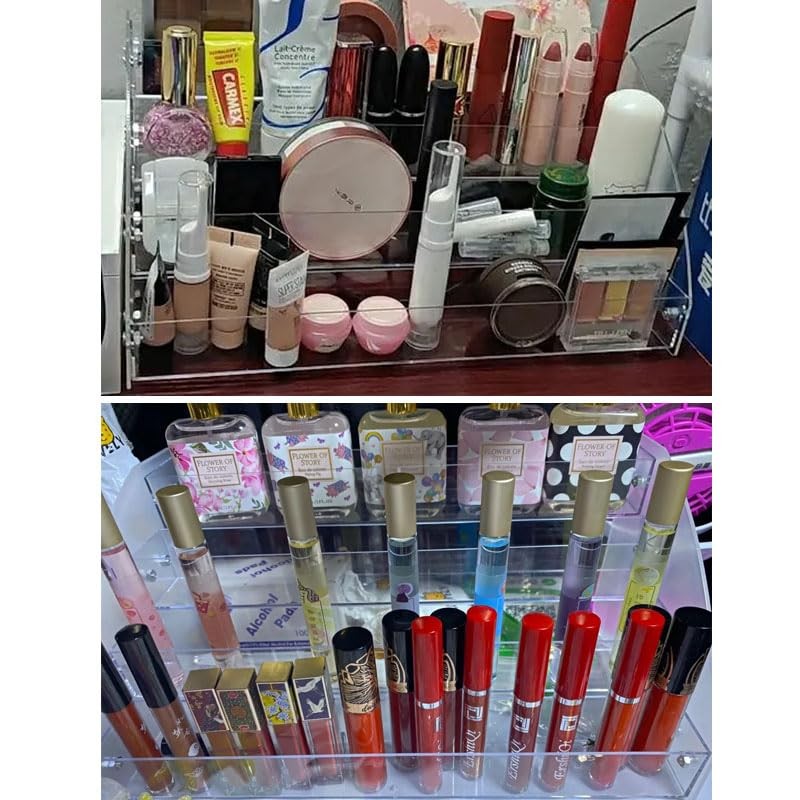 NentMent Nail Polish Organizer Display Rack 4 Layers Clear Transparent