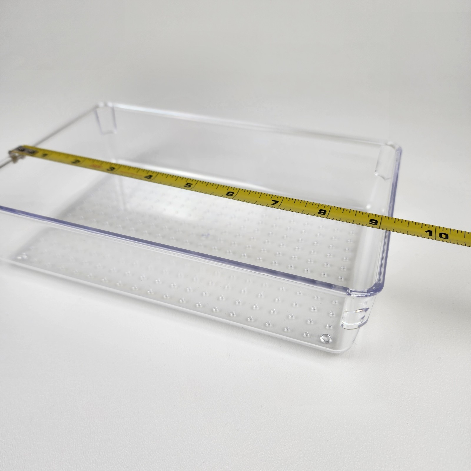 4 Pack Clear Drawer Organizer Tray Set Plastic Storage Bins Desk Kitchen Bathroo