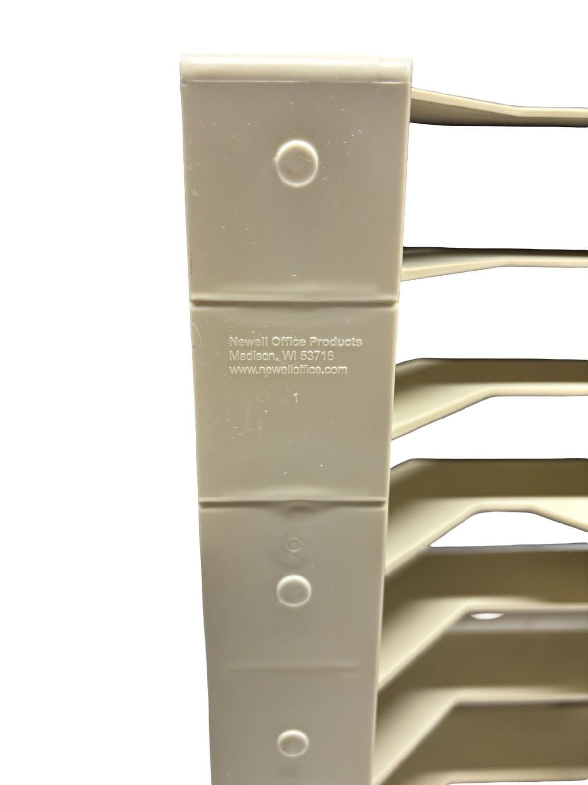 Newell Rubbermaid SUPER SORTER Desk Top Organizer Rack Almond Ivory Vtg