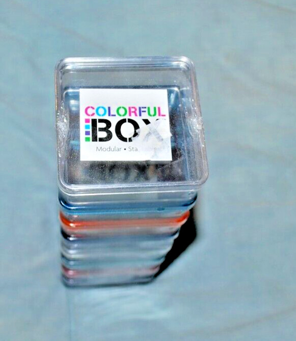 (NEW) 8 STAPLES ADVANTUS COLORFUL BOXes Modular 2.5 x 2.5 x 1.0″ ea Free Ship