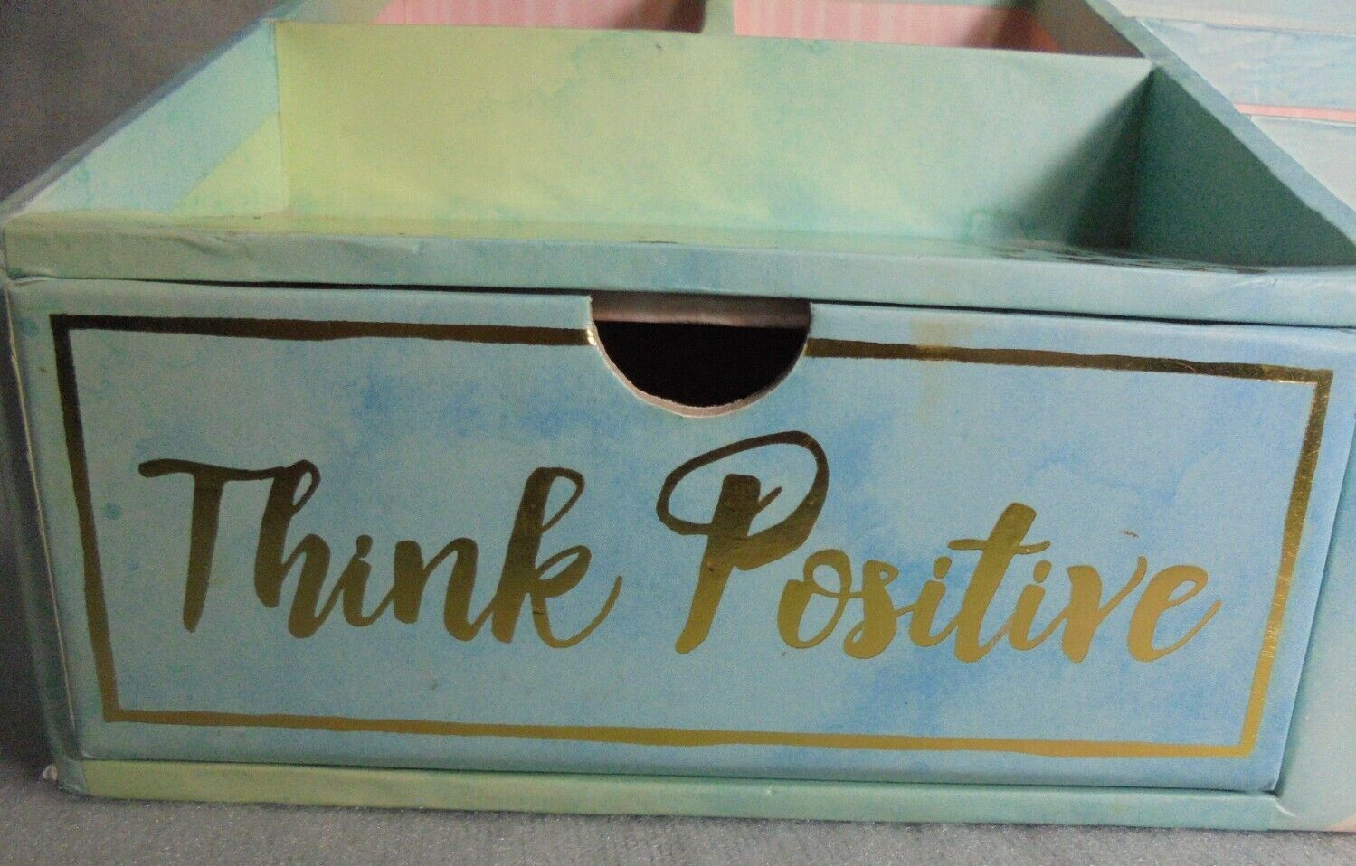 Ashland Decorative Box Office Desk Organizer Cardboard Letter Mail Clips Floral