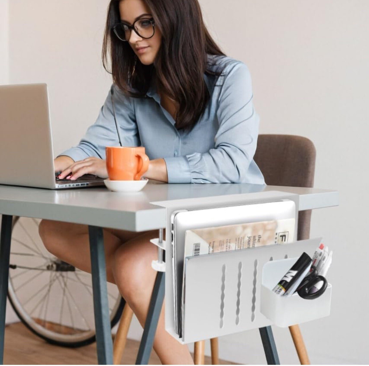 Meekakee Desk Side Storage Under Desk Storage Steel Desk Hanging Organize 1Tie..