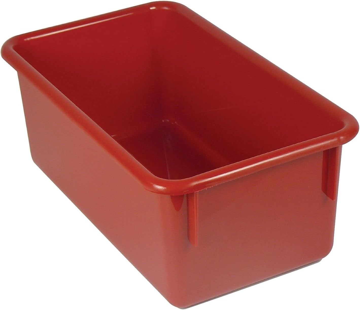 3 Stowaway Plastic Tray No Lid, Red, Pack of 3