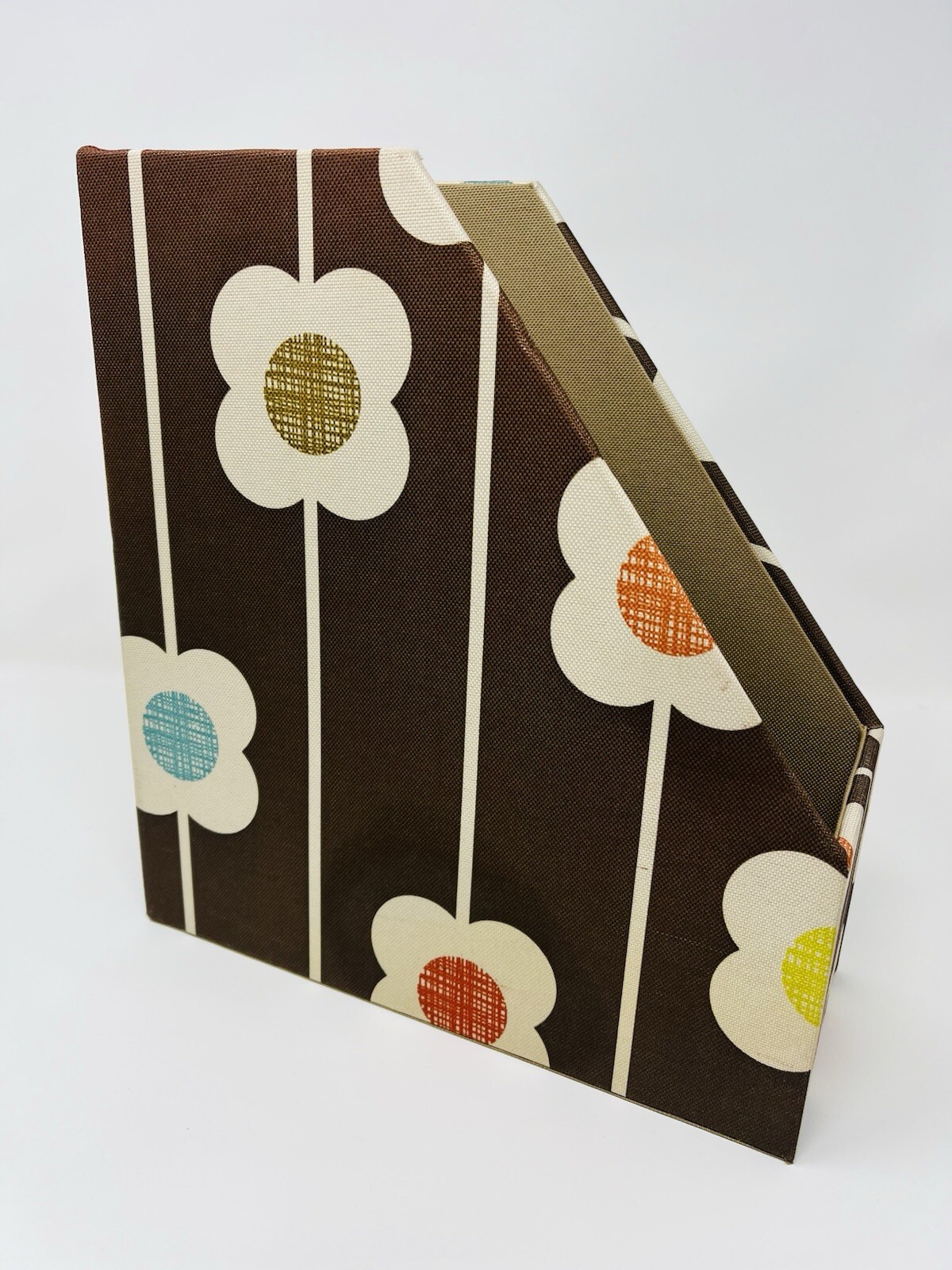 Orla Kiely Target Abacus Flower Brown Magazine Book Holder File Storage Bin Box