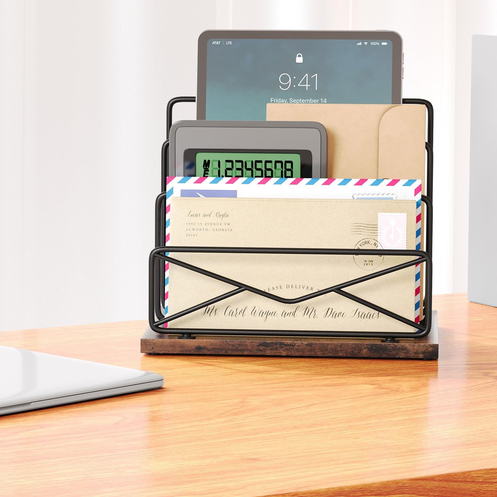 Desktop Sorters Desk Organizer-with 2 or 3 Slot Matte Black Metal Desktop Sor…