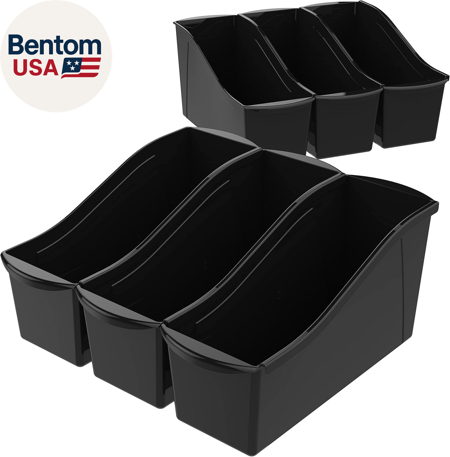 Large Book Bin – Interlocking Plastic Organizer for Home, Office, and Work Space
