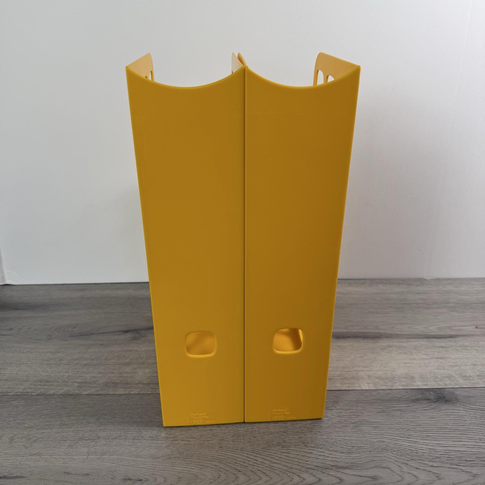 Lot Of 2 Oxford DecoFile 24562 Yellow Gold Plastic Magazine Organizers USA