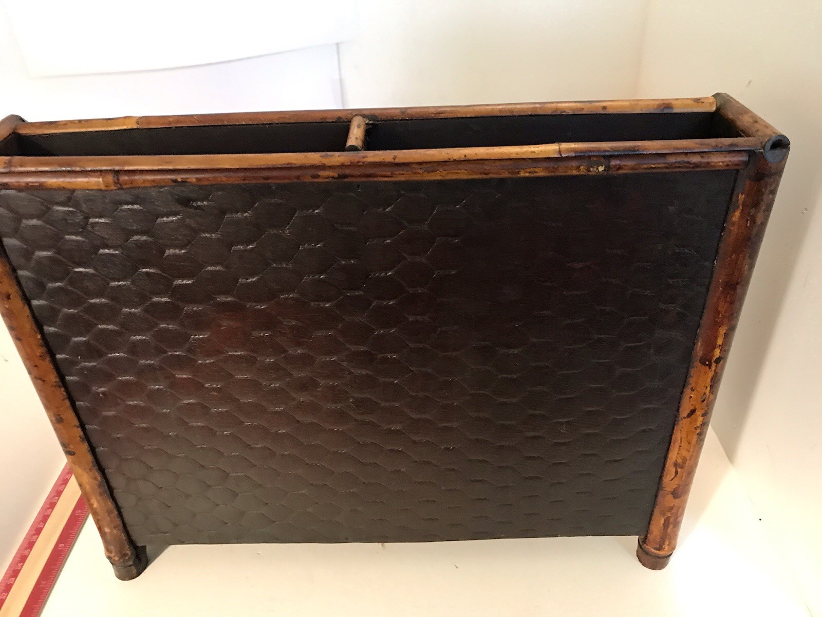 Vintage Bambo Desk Top Organizer 12x10x6”