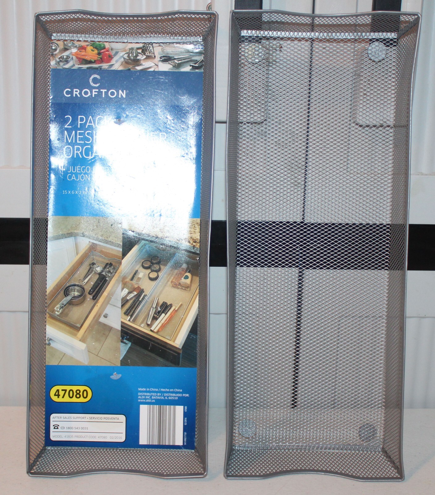 Crofton 2 Pack Mesh Drawer Organizer 15 x 6 x 2 China 47080