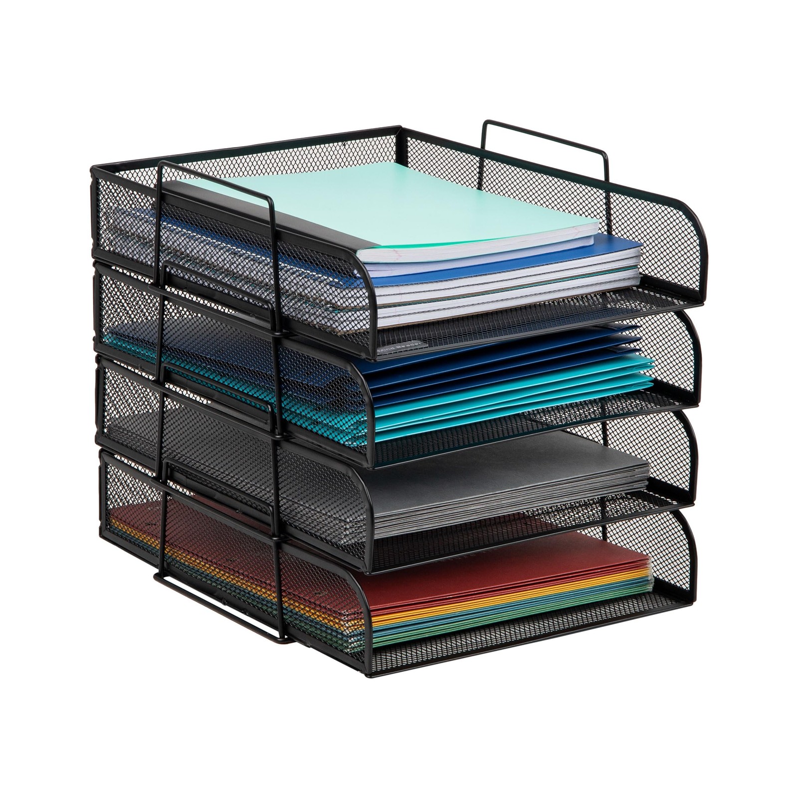 Mind Reader Stackable Paper Tray, 10.5″ x 13.5″ x 11.3″, Classic Black