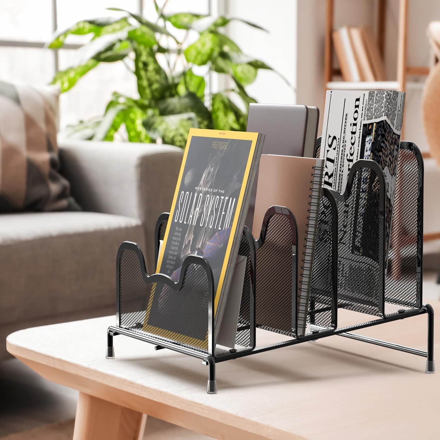 Portable 5-Section File Organizer – Minimalist Design for Desktop Elegance