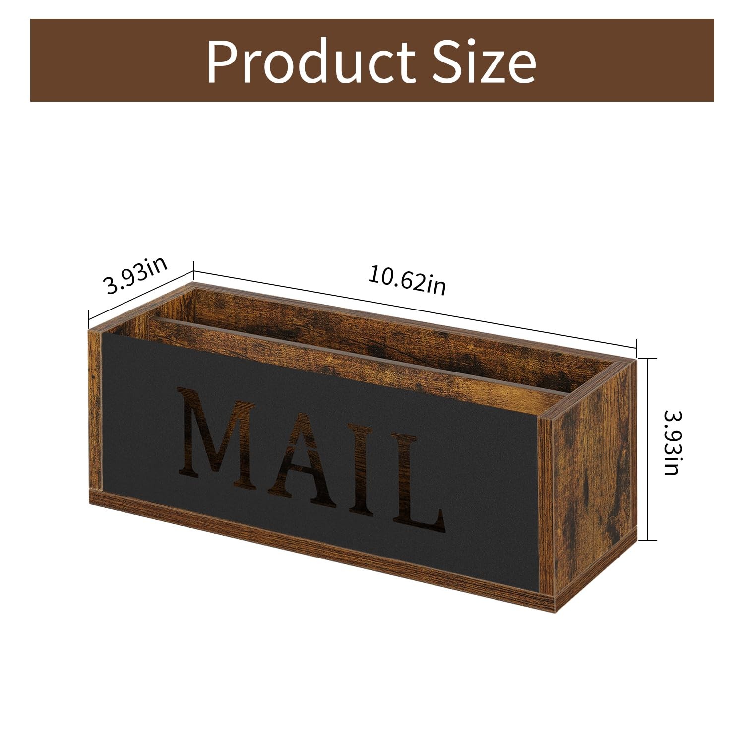 Desk Mail Organizer Wall Mount Holder 2 Slots Basket Countertop Envelope